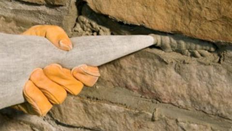 Adding Mortar to a stone wall