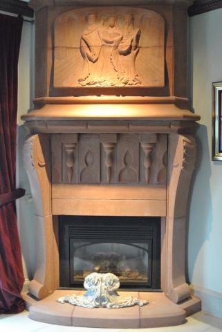 Stone fireplace surround